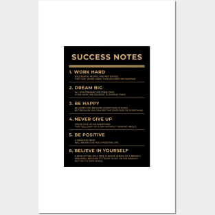 Motivational - Succes Notes Posters and Art